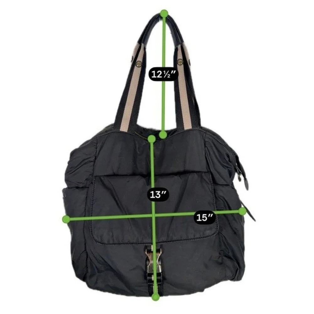 Tommy Bahama Black Puffer Tote Bag Polyester Travel Shoulder Bag